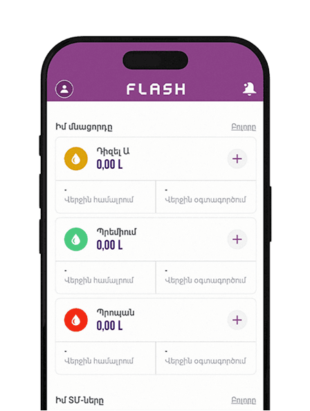 Flash Petrol digital fuel card service in Armenia